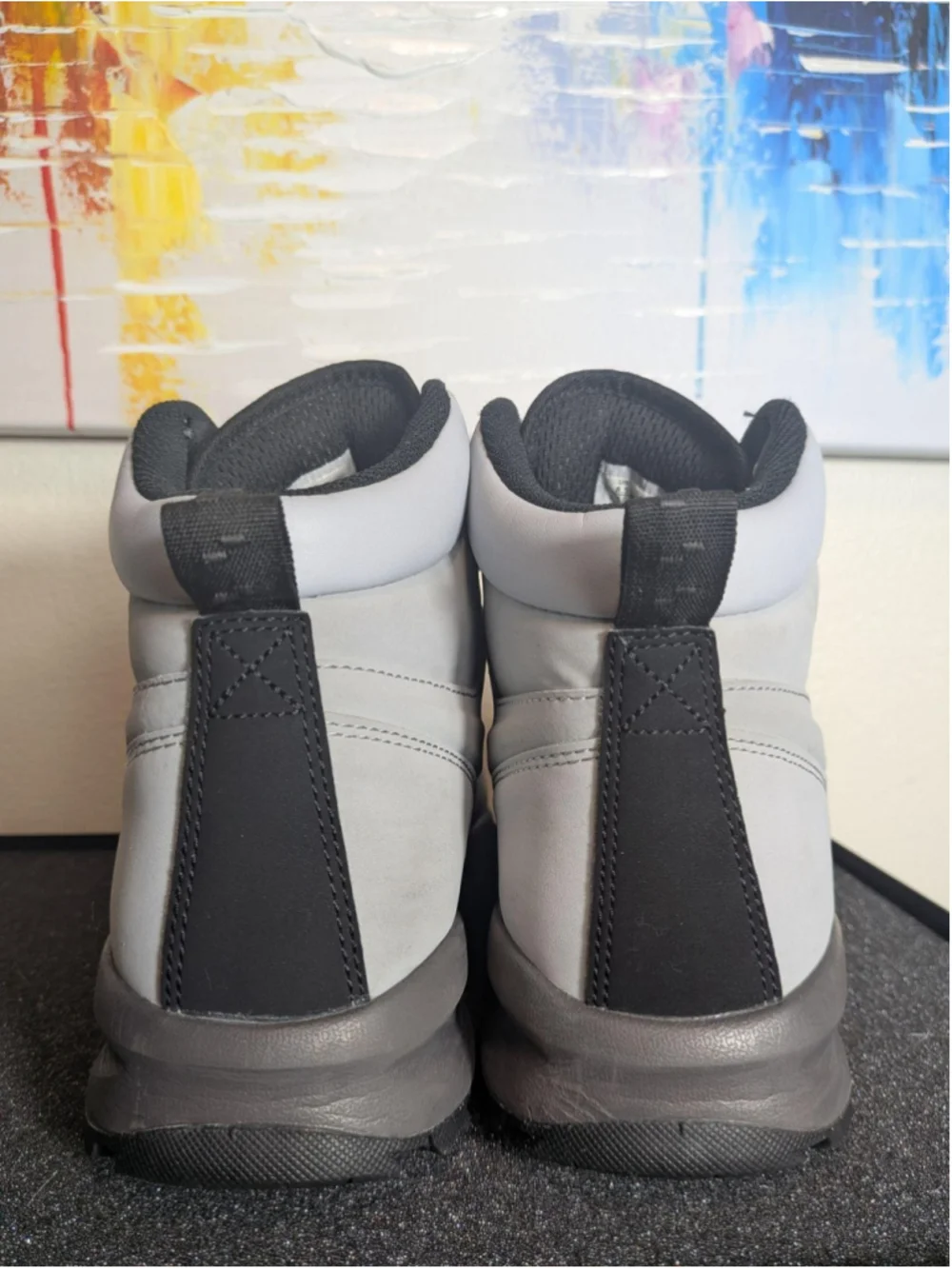 Nike Manoa Leather Boots Mens Size 8.5 Gray Snow Hiking Outdoor 454350-004